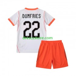 Nizozemsko Denzel Dumfries 22 Venkovní Dres MS ve fotbale 2026 Krátký rukáv Děti Fotbalové Dresy