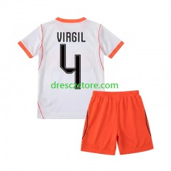 Nizozemsko Virgil van Dijk 4 Venkovní Dres MS ve fotbale 2026 Krátký rukáv Děti Fotbalové Dresy