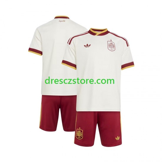 Španělsko Venkovní Dres MS ve fotbale 2026 Krátký rukáv Děti Fotbalové Dresy