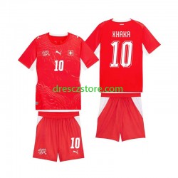 Švýcarsko Granit Xhaka 10 Domácí Dres MS ve fotbale 2026 Krátký rukáv Děti Fotbalové Dresy