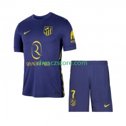 Atlético Madrid Antoine Griezmann 7 Venkovní Dres 2025-2026 Krátký rukáv Děti Fotbalové Dresy