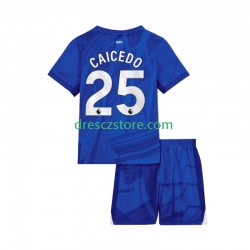 Chelsea Moises Caicedo 25 Domácí Dres 2025-2026 Krátký rukáv Děti Fotbalové Dresy