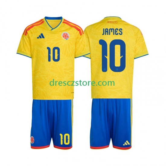 Kolumbie James Rodriguez 10 Domácí Dres MS ve fotbale 2026 Krátký rukáv Děti Fotbalové Dresy