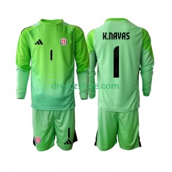 Kostarika Keylor Navas 1 Brankářské Domácí Dres 2025 Dlouhý rukáv Děti Fotbalové Dresy