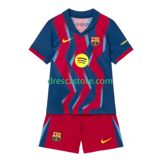 FC Barcelona Čtvrtý Dres 2025-2026 Krátký rukáv Děti Fotbalové Dresy