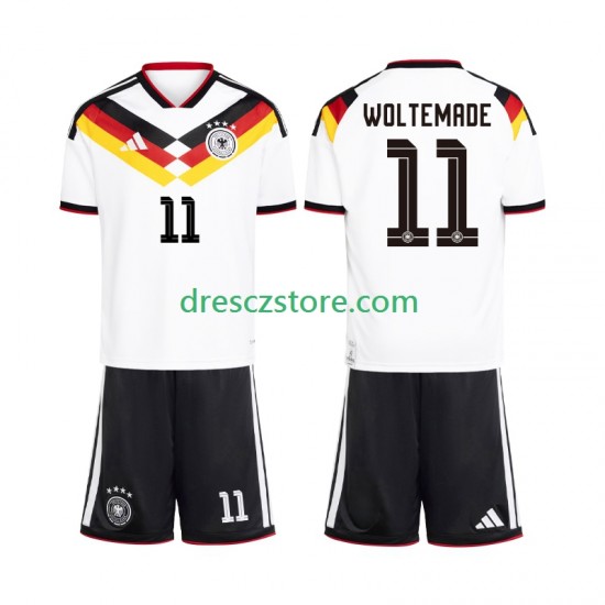 Německo Woltemade 11 Domácí Dres MS ve fotbale 2026 Krátký rukáv Děti Fotbalové Dresy