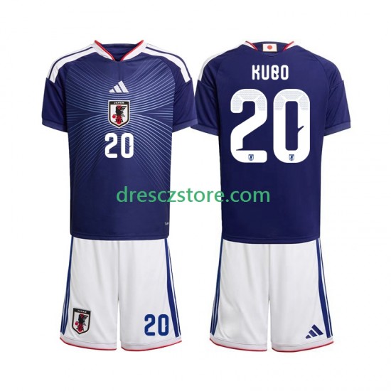 Japonsko Kubo 20 Domácí Dres MS ve fotbale 2026 Krátký rukáv Děti Fotbalové Dresy