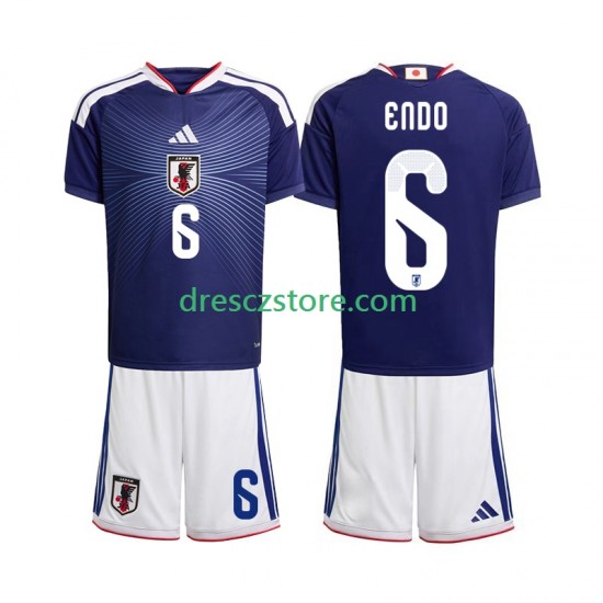 Japonsko Wataru Endo 6 Domácí Dres MS ve fotbale 2026 Krátký rukáv Děti Fotbalové Dresy