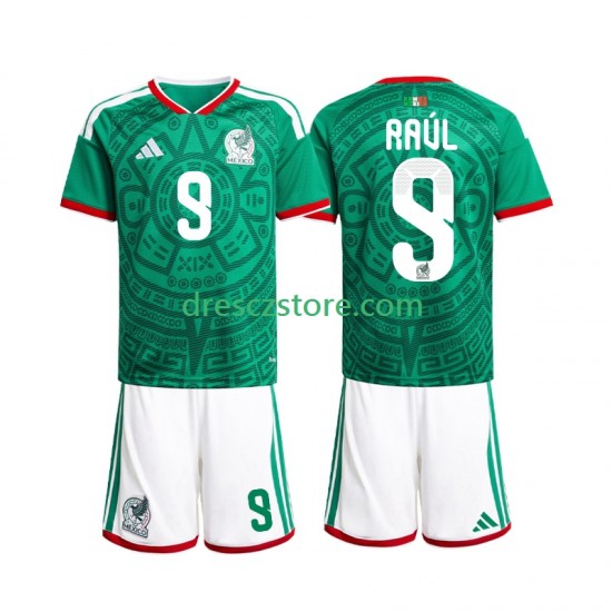 Mexiko Raul Jimenez 9 Domácí Dres MS ve fotbale 2026 Krátký rukáv Děti Fotbalové Dresy