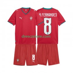 Portugalsko Bruno Fernandes 8 Domácí Dres MS ve fotbale 2026 Krátký rukáv Děti Fotbalové Dresy