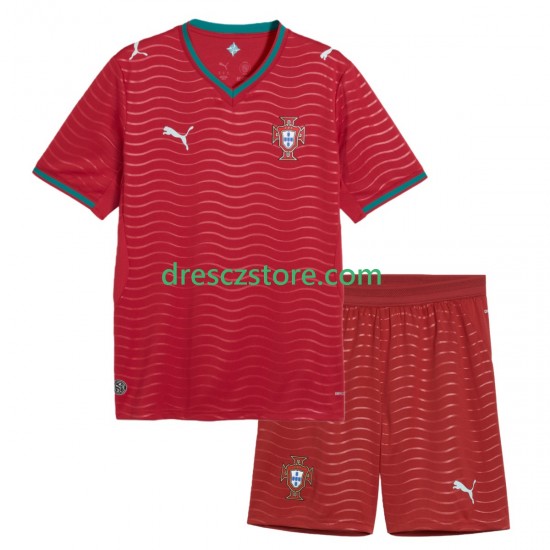 Portugalsko Domácí Dres MS ve fotbale 2026 Krátký rukáv Děti Fotbalové Dresy
