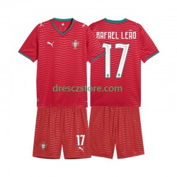 Portugalsko Rafael Leao 17 Domácí Dres MS ve fotbale 2026 Krátký rukáv Děti Fotbalové Dresy