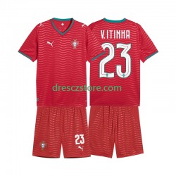 Portugalsko Vitinha 23 Domácí Dres MS ve fotbale 2026 Krátký rukáv Děti Fotbalové Dresy