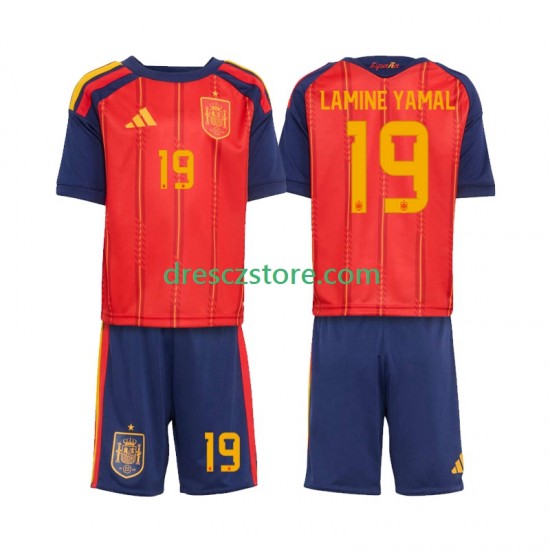 Španělsko Lamine Yamal 19 Domácí Dres MS ve fotbale 2026 Krátký rukáv Děti Fotbalové Dresy