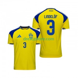 Švédsko Victor Lindelof 3 Domácí Dres 2026 Krátký rukáv Muže Fotbalové Dresy