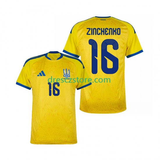 Ukrajina Oleksandr Zinchenko 16 Domácí Dres MS ve fotbale 2026 Krátký rukáv Muže Fotbalové Dresy