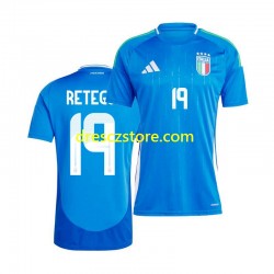 Itálie Mateo Retegui 19 Domácí Dres 2024 Krátký rukáv Muže Fotbalové Dresy