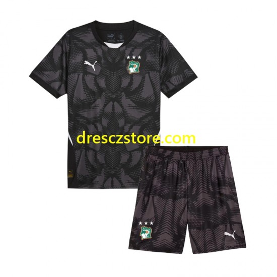 Pobřeží Slonoviny Brankářské Domácí Dres 2025 Krátký rukáv Děti Fotbalové Dresy
