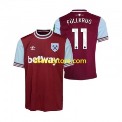 West Ham United FULLKRUG 11 Domácí Dres 2024-2025 Krátký rukáv Muže Fotbalové Dresy