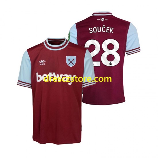 West Ham United SOUCEK 28 Domácí Dres 2024-2025 Krátký rukáv Muže Fotbalové Dresy
