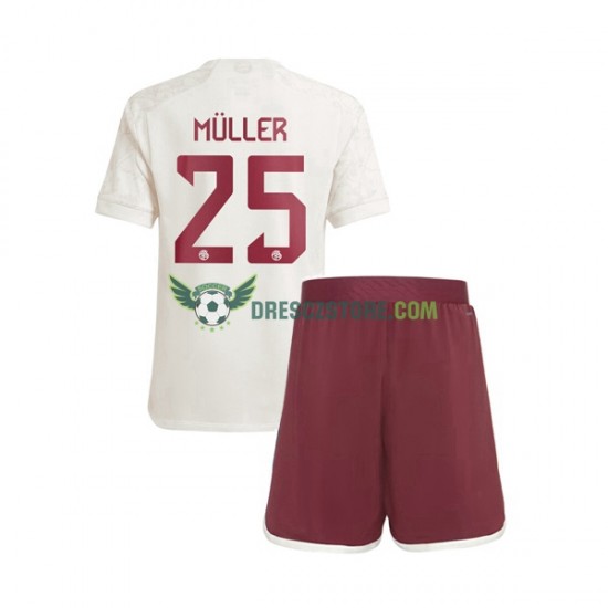 FC Bayern Mnichov Thomas Muller 25 Alternativní Dres 2023-2024 Krátký rukáv Děti Fotbalové Dresy