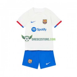 FC Barcelona Venkovní Dres 2023-2024 Krátký rukáv Děti Fotbalové Dresy