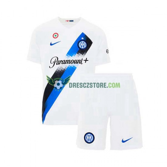 Inter Milán Venkovní Dres 2023-2024 Krátký rukáv Děti Fotbalové Dresy