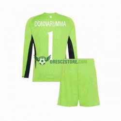 Itálie Donnarumma 1 Brankářské Domácí Dres 2023 Dlouhý rukáv Děti Fotbalové Dresy