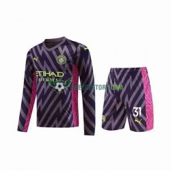 Manchester City Ederson Moraes 31 Brankářské Venkovní Dres 2023-2024 Dlouhý rukáv Děti Fotbalové Dresy
