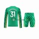Manchester City Ederson Moraes 31 Brankářské Domácí Dres 2023-2024 Dlouhý rukáv Děti Fotbalové Dresy