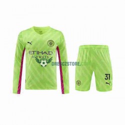 Manchester City Ederson Moraes 31 Brankářské Alternativní Dres 2023-2024 Dlouhý rukáv Děti Fotbalové Dresy
