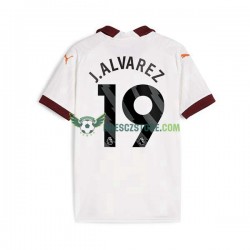 Manchester City Julian Alvarez 19 Venkovní Dres 2023-2024 Krátký rukáv Muže Fotbalové Dresy