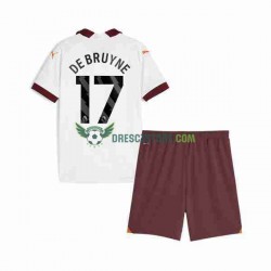 Manchester City Kevin De Bruyne 17 Venkovní Dres 2023-2024 Krátký rukáv Děti Fotbalové Dresy