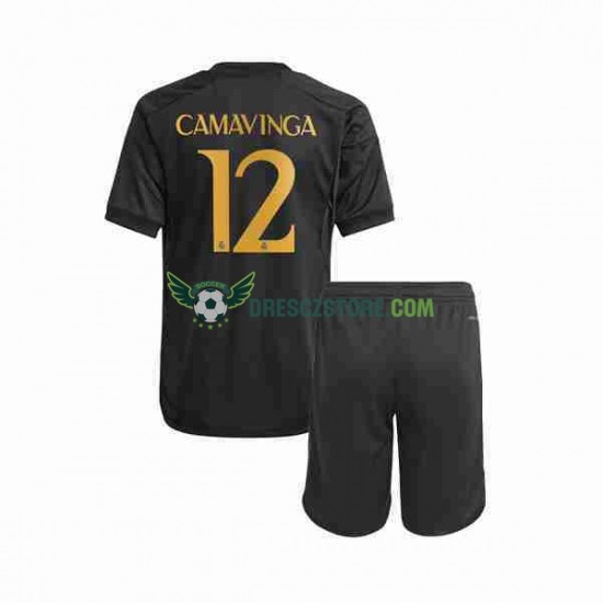 Real Madrid Eduardo Camavinga 12 Alternativní Dres 2023-2024 Krátký rukáv Děti Fotbalové Dresy