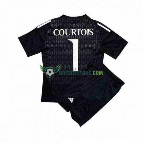 Real Madrid Thibaut Courtois 1 Brankářské Venkovní Dres 2023-2024 Krátký rukáv Děti Fotbalové Dresy
