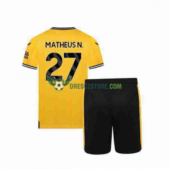 Wolverhampton Wanderers Matheus Nunes 27 Domácí Dres 2023-2024 Krátký rukáv Děti Fotbalové Dresy