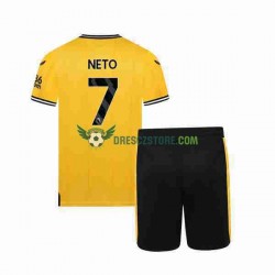 Wolverhampton Wanderers NETO 7 Domácí Dres 2023-2024 Krátký rukáv Děti Fotbalové Dresy