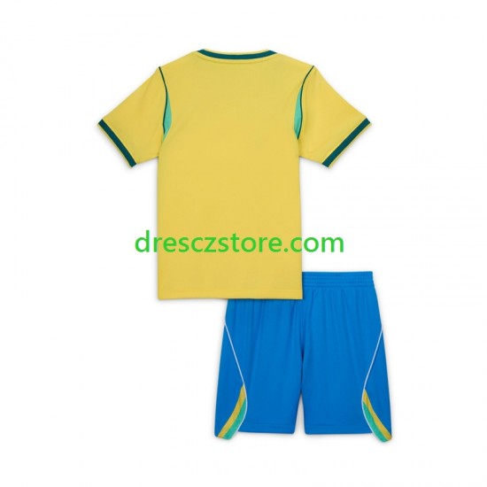 Brazílie Domácí Dres MS ve fotbale 2026 Krátký rukáv Děti Fotbalové Dresy