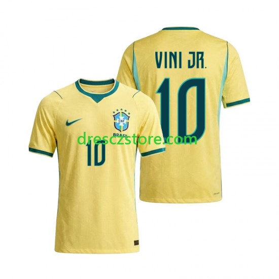 Brazílie Vinicius Junior 10 Domácí Dres MS ve fotbale 2026 Krátký rukáv Muže Fotbalové Dresy