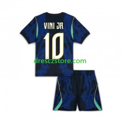 Brazílie Vinicius Junior 10 Venkovní Dres MS ve fotbale 2026 Krátký rukáv Děti Fotbalové Dresy