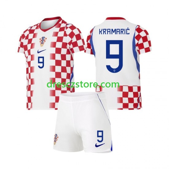 Chorvatsko Andrej Kramaric 9 Domácí Dres MS ve fotbale 2026 Krátký rukáv Děti Fotbalové Dresy