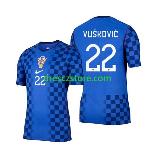 Chorvatsko Luka Vuskovic 22 Venkovní Dres MS ve fotbale 2026 Krátký rukáv Muže Fotbalové Dresy