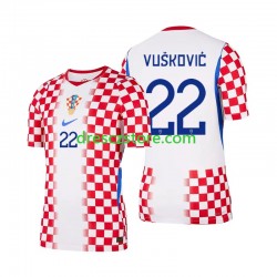 Chorvatsko Luka Vuskovic 22 Domácí Dres MS ve fotbale 2026 Krátký rukáv Muže Fotbalové Dresy