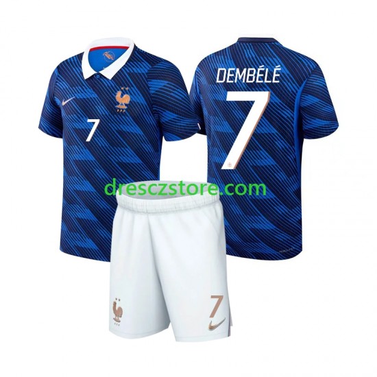 Francie Ousmane Dembele 7 Domácí Dres MS ve fotbale 2026 Krátký rukáv Děti Fotbalové Dresy