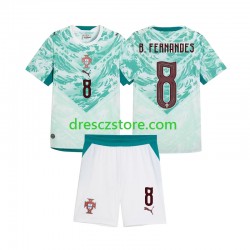 Portugalsko Bruno Fernandes 8 Venkovní Dres 2026 2027 Krátký rukáv Děti Fotbalové Dresy