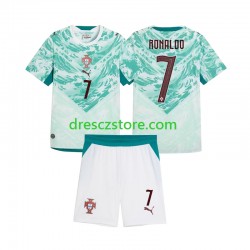 Portugalsko Cristiano Ronaldo 7 Venkovní Dres 2026 2027 Krátký rukáv Děti Fotbalové Dresy