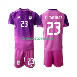 Argentina Emiliano Martinez 23 Brankářské Domácí Dres 2025 Krátký rukáv Děti Fotbalové Dresy