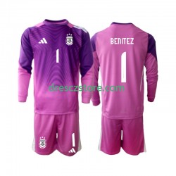 Argentina Walter Daniel Benitez 1 Brankářské Domácí Dres 2025 Dlouhý rukáv Děti Fotbalové Dresy
