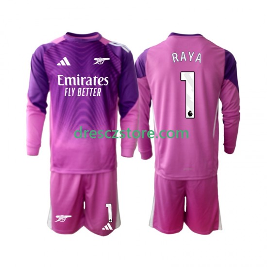 Arsenal Raya 1 Brankářské Alternativní Dres 2025-2026 Dlouhý rukáv Děti Fotbalové Dresy