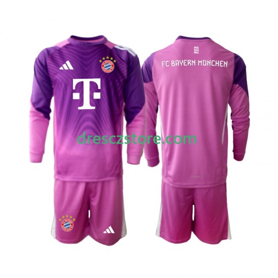 FC Bayern Mnichov Brankářské Čtvrtý Dres 2025-2026 Dlouhý rukáv Děti Fotbalové Dresy